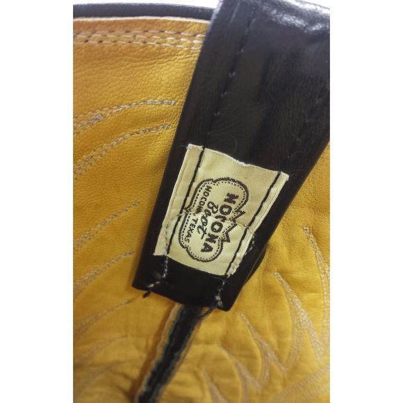 Vtg Nocona Black Leather Western Boots #3277 8.5D - Picture 12 of 13